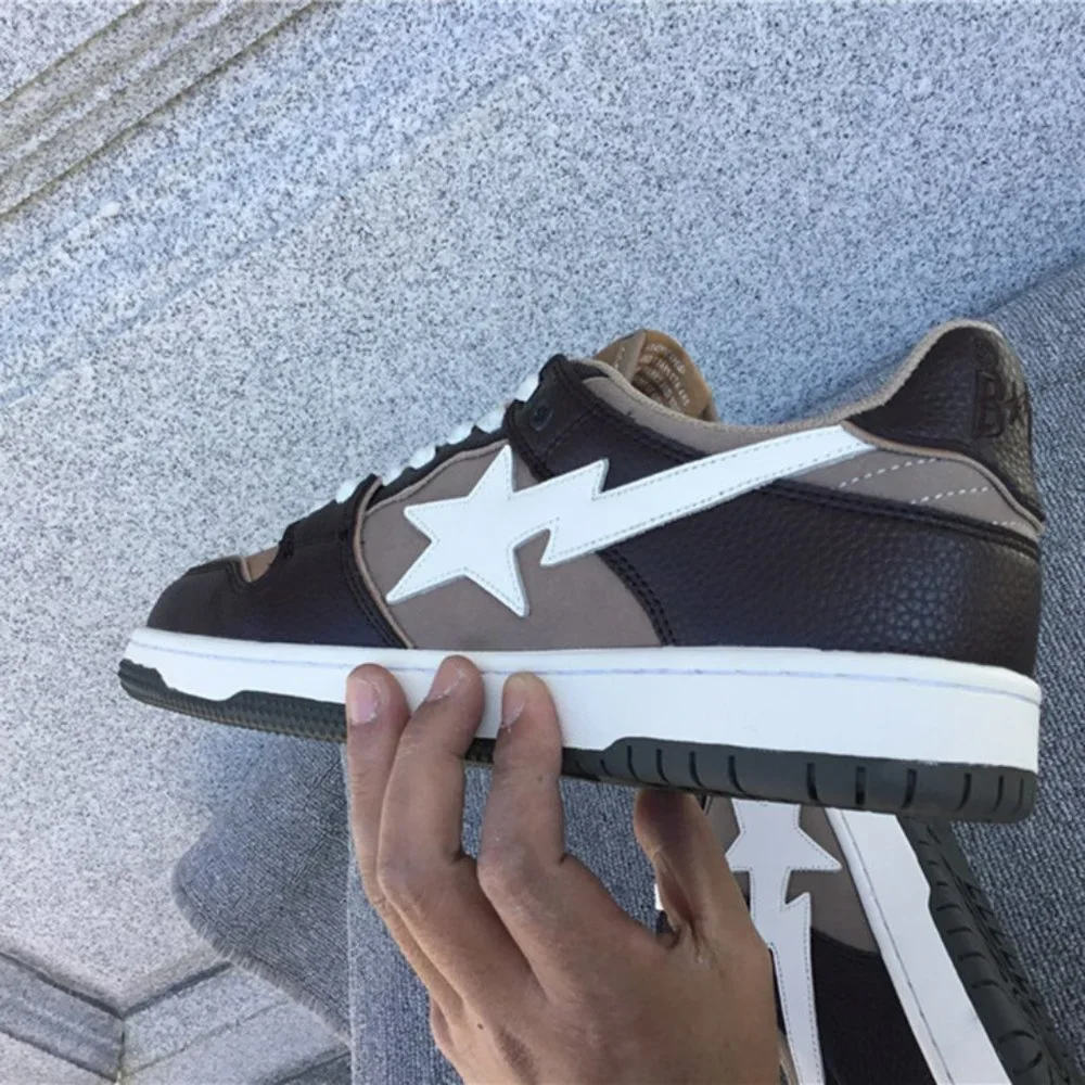 A Bathing Ape Bape SK8 Sta Brown Ivory Sneakers - Picture 6 of 10